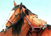 Mares and Foals, Equine Art - A Little to the Left